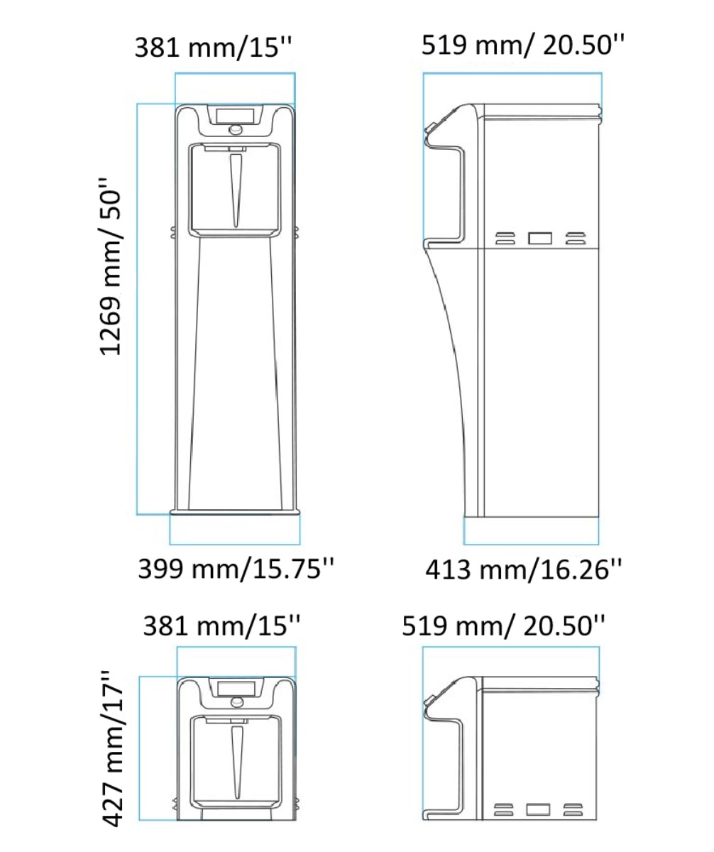 C7 FW water dispenser dimensions